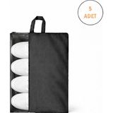 Microcase Çok Amaçlı Şeffaf Pencereli Ayakkabı Düzenleyici Seyahat Çantası Hurç 50X40 cm 5 Adet AL5502 - Siyah - 50 x 40 cm