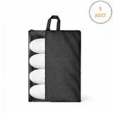 Microcase Çok Amaçlı Şeffaf Pencereli Ayakkabı Düzenleyici Seyahat Çantası Hurç 50x40 CM 5 Adet AL5502