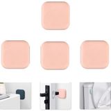 Microcase Darbe Önleyici Yapışkanlı Silikon Kapı Kolu Stoperi Tamponu Kare Tasarım - AL5004 4 Adet - Pembe
