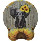 Microcase DS104 Kaydırmaz Silikon Tabanlı Fil Baskılı Bilek Destekli Mouse Pad 22X25CM - AL3825 - Renkli