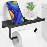Microcase Duvara Monte Yapışkanlı Tuvalet Kağıdı Askılığı Ve Telefon Tutucu - AL5707 (Siyah)