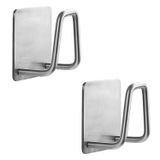 Microcase Güçlü Yapışkanlı Metal Banyo Mutfak Eşya Havlu Vb Ürün Askılığı AL4467-2 Adet Gümüş