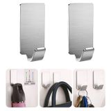 Microcase Güçlü Yapışkanlı Metal Banyo Mutfak Eşya Havlu Vb Ürün Askılığı AL4468-2 Adet Gümüş