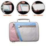 Microcase Honor Pad x8 Lite 9.7 inch Tabletler için Omuz Askılı El Tutacaklı Universal Sleeve Taşıma Çantası AL4346 Pembe Mavi Krem