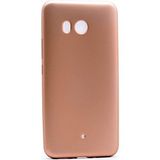 Microcase HTC U11 Premium Mat Silikon Tempered Glass Cam + Altın Kılıf