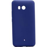 Microcase HTC U11 Premium Mat Silikon Tempered Glass Cam + Lacivert Kılıf