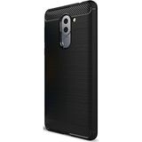 Microcase Huawei GR5 2017 Brushed Carbon Fiber Silikon Kılıf - Siyah