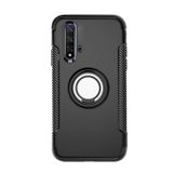 Microcase Huawei Honor 20 Yüzük Standlı Armor Silikon Kılıf - Siyah