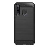 Microcase Huawei Honor 20I Brushed Carbon Fiber Siyah Silikon Kılıf