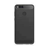 Microcase Huawei Honor 7X Brushed Carbon Silikon TPU Kılıf Siyah Renk