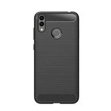 Microcase Huawei Honor 8C Brushed Carbon Fiber Silikon Kılıf - Siyah