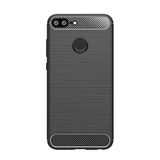 Microcase Huawei Honor 9i Brushed Carbon Silikon TPU Kılıf Siyah Renk