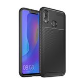Microcase Huawei Honor Play Maxy Serisi Carbon Fiber Silikon Kılıf - Siyah