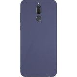 Microcase Huawei Mate 10 Lite Premium Mat Soft Silikon Tempered Cam + Lacivert Kılıf