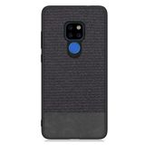 Microcase Huawei Mate 20 Fabrik Serisi Kumaş ve Deri Desen Kılıf - Siyah