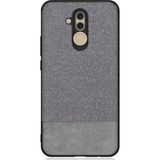 Microcase Huawei Mate 20 Lite Fabrik Serisi Kumaş ve Deri Desen Kılıf - Gri