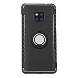 Microcase Huawei Mate 20 Pro Yüzük Standlı Armor Silikon Siyah Kılıf