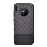 Microcase Huawei Mate 30 Fabrik Serisi Kumaş ve Deri Desen Kılıf - Siyah