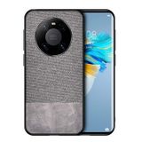 Microcase Huawei Mate 40 Fabrik Serisi Kumaş ve Deri Desen Kılıf - Gri