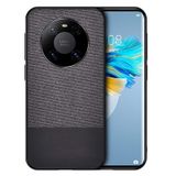 Microcase Huawei Mate 40 Fabrik Serisi Kumaş ve Deri Desen Kılıf - Siyah