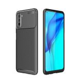 Microcase Huawei Mate 40 Lite Maxy Serisi Carbon Fiber Silikon Kılıf - Siyah