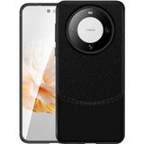 Microcase Huawei Mate 60 Pro Plus Global Leather Serisi Deri Efekt Silikon Kılıf - Siyah AL3337