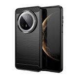 Microcase Huawei Mate 70 Pro/ 70 Pro Plus ile Uyumlu Brushed Carbon Fiber Silikon Kılıf - Siyah AL3332