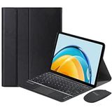 Microcase Huawei Matepad Air 11.5'' Bluetooth Touchpad Uyumlu Klavye + Bluetooth Mouse + Standlı Kılıf - Bkk7 - Koyu Siyah