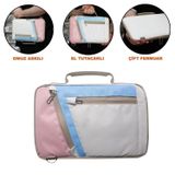 Microcase Huawei MatePad Paper 10.3 Tabletler için Omuz Askılı El Tutacaklı Universal Sleeve Taşıma Çantası AL4346 Pembe Mavi Krem