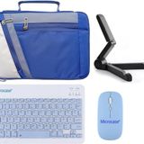 Microcase Huawei MatePad SE 11 inch Tablet Uyumlu Tablet Çanta+Türkçe Bluetooth Klavye +Mouse+ Standı-Mavi AL4384