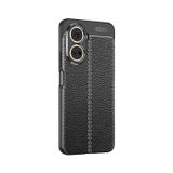 Microcase Huawei Nova 10 SE Leather Serisi Deri Efekt Silikon Kılıf - Siyah AL3337