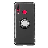 Microcase Huawei Nova 4 Yüzük Standlı Armor Siyah Silikon Kılıf