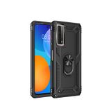 Microcase Huawei P Smart 2021 Anka Serisi Yüzük Standlı Armor Kılıf- Siyah