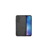 Microcase Huawei P Smart 2021 Fabrik Serisi Kumaş ve Deri Desen Kılıf - Siyah