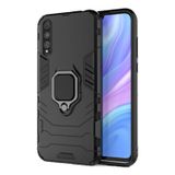Microcase Huawei P Smart S / Y8P Batman Serisi Yüzük Standlı Armor Kılıf - Siyah