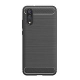 Microcase Huawei P20 Brushed Carbon Silikon TPU Kılıf Siyah Renk