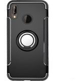 Microcase Huawei P20 Lite Yüzük Standlı Armor Silikon Siyah Kılıf