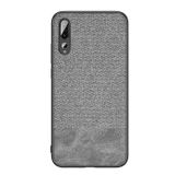 Microcase Huawei P20 Pro Fabrik Serisi Kumaş ve Deri Desen Kılıf - Gri