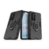 Microcase Huawei P40 Batman Serisi Yüzük Standlı Armor Kılıf - Siyah