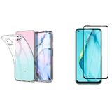 Microcase Huawei P40 Lite 0.2 mm Ultra İnce Soft Silikon Kılıf + Tam Kaplayan Çerçeveli Cam
