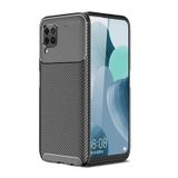 Microcase Huawei P40 Lite Maxy Serisi Carbon Fiber Silikon TPU Kılıf - Siyah