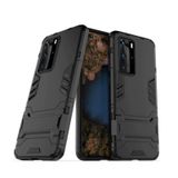 Microcase Huawei P40 Pro Alfa Armor Standlı Perfect Koruma Kılıf - Siyah