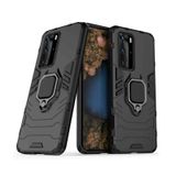 Microcase Huawei P40 Pro Batman Serisi Yüzük Standlı Armor Kılıf - Siyah