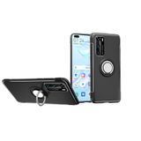 Microcase Huawei P40 Yüzük Standlı Armor Silikon Kılıf - Siyah