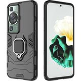 Microcase Huawei P60 / P60 Pro Batman Serisi Yüzük Standlı Armor Kılıf - Siyah AL3349