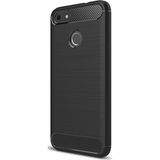 Microcase Huawei P9 Lite Mini Brushed Carbon Fiber Silikon Nano Esnek Cam + Kılıf