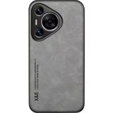Microcase Huawei Pura 70 Pro Deri Kaplama Kılıf AL4970 (Gri)