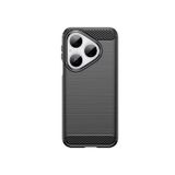 Microcase Huawei Pura 80 ile Uyumlu Brushed Carbon Fiber Silikon Kılıf - Siyah AL3332