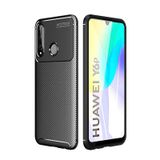 Microcase Huawei Y6P Maxy Serisi Carbon Fiber Silikon TPU Kılıf - Siyah