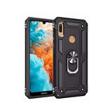 Microcase Huawei Y6S 2019 -Y6 2019 - Honor 8A Anka Serisi Yüzük Standlı Armor Kılıf - Siyah